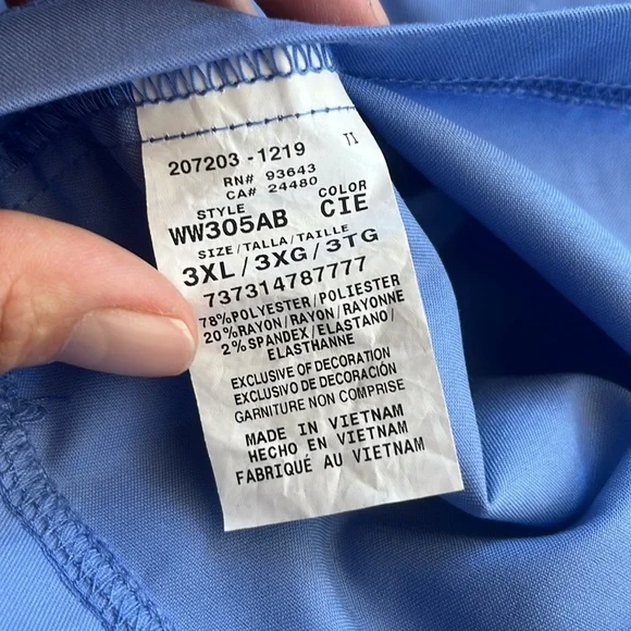 Cherokee NEW Light Blue Workwear Nurses Scrub Jacket, Women’s Sz 3XL - Picture 5 of 5